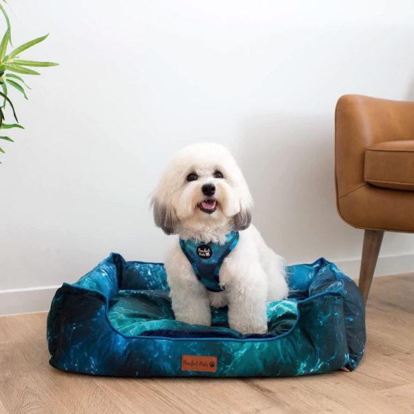 SHELL YEAH - OCEAN WAVES SNUGGLE BUD DOG BED 2